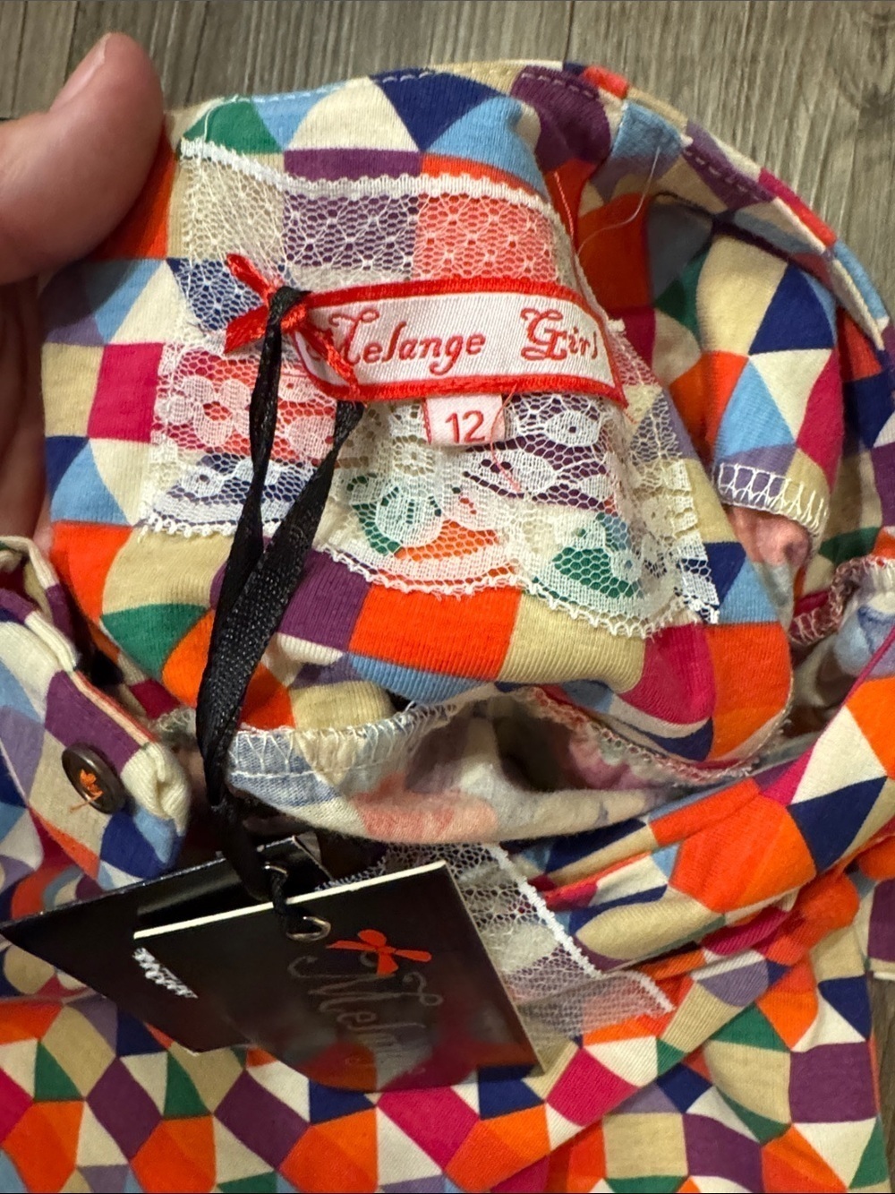 🆕 Melange Girl Multicolor Geometric Pom-Pom Tunic. 12. NWT!💕 - Picture 2 of 5